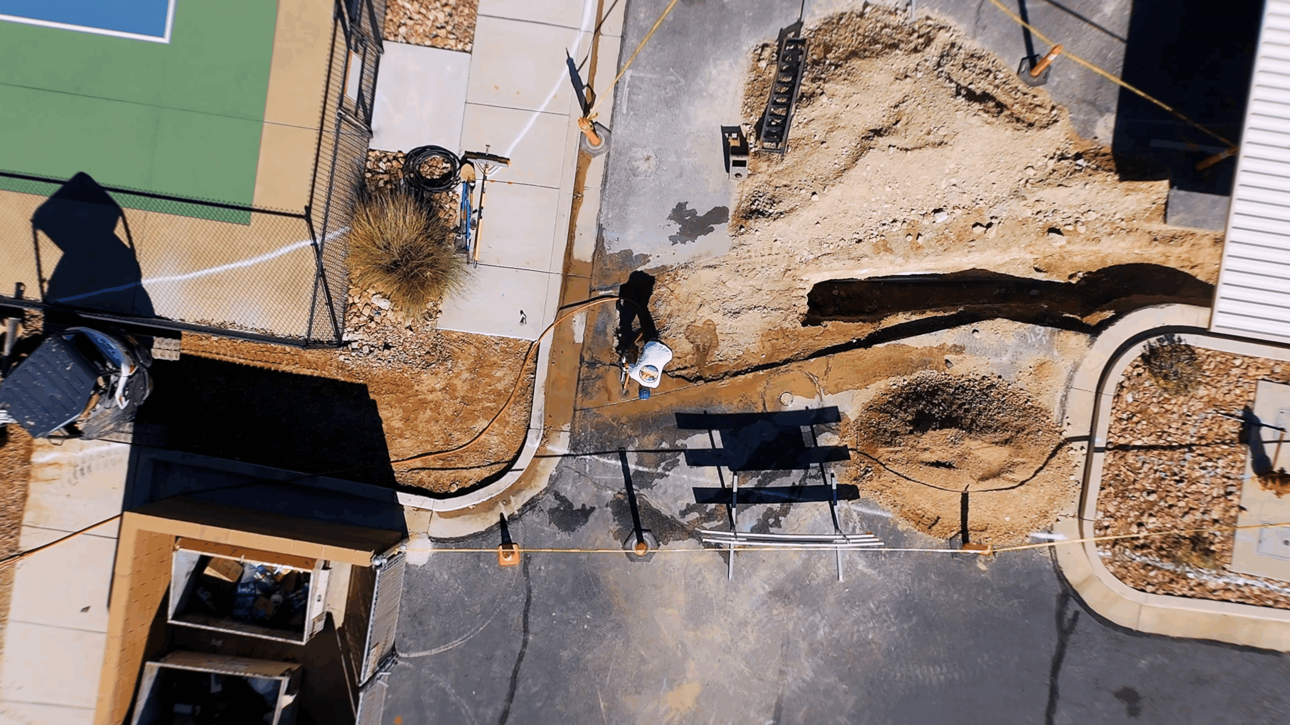 Aerial view of a drain cleaning in Hesperia CA